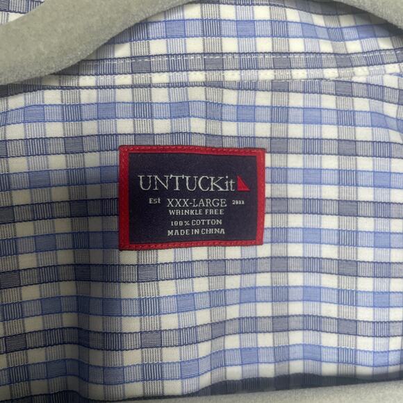 UNTUCKit Mens Button Down Short Sleeve Blue Size XXXL*** - Picture 3 of 4